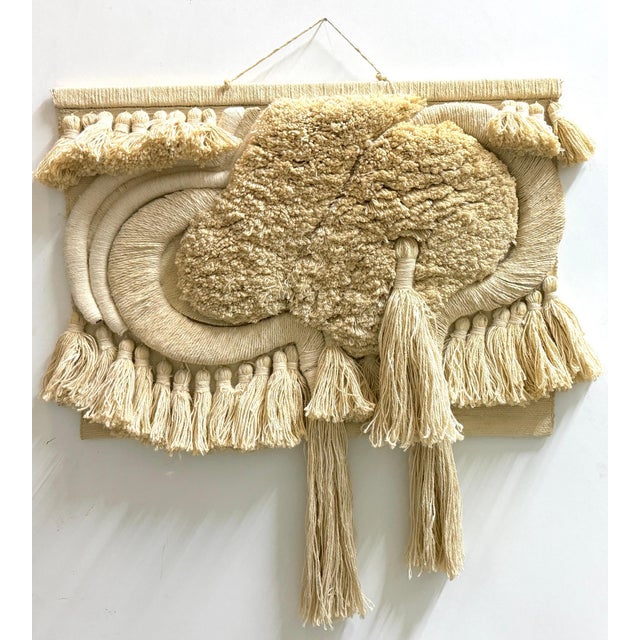 Mid-Century Modern Dan Friedman Large Fiber Art Wall Hanging, Wool, Cotton & Wood, 1970s For Sale - Image 3 of 18