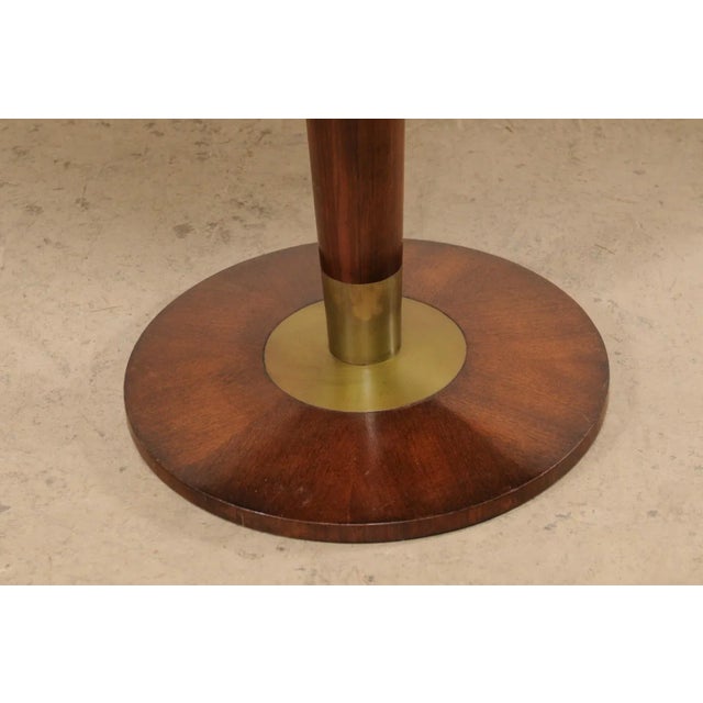 Brown Mid-Century Sunburst Mirror Top Tables - a Pair For Sale - Image 8 of 12