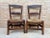 Mid-Century French Oak and Rush Chairs with Natural Fibers Seats, Set Of 2 in Good conditions. Designed 1950 to 1959 Seat...