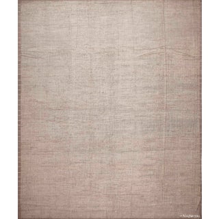 Large Size Soft Light Ivory Cream Color Solid Abstract Design Modern Area Rug For Sale