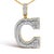 Contemporary Men's 10K Yellow Gold 1 3/4 Cttw Diamond Letter C Initial Pendant Necklace For Sale - Image 3 of 4