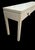 Vintage Extra Long Post Modern Parson Leg Parchment Faux Goat Skin Off White 2 Drawer Console Table by Trouvailles For Sale - Image 11 of 17