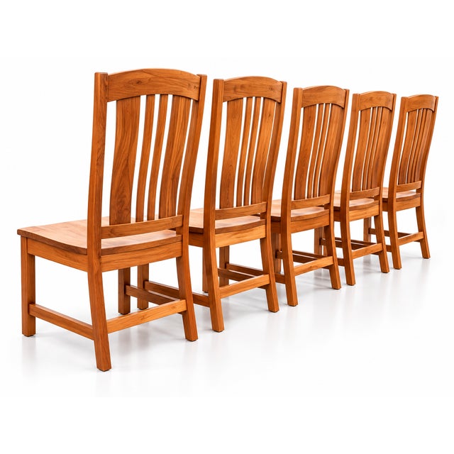 Wood Walnut Live Edge Dining Table and Chairs For Sale - Image 7 of 7