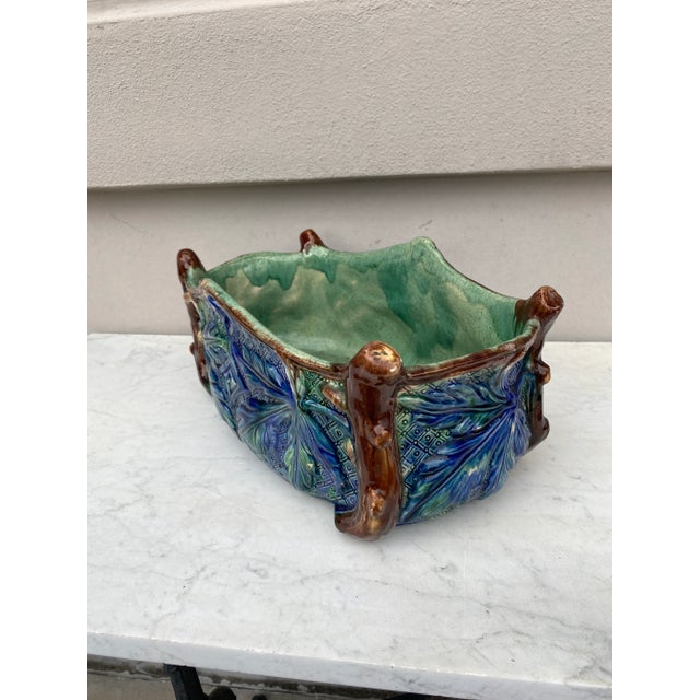 Large French Majolica Palissy Jardiniere Circa 1880 For Sale In Austin - Image 6 of 7