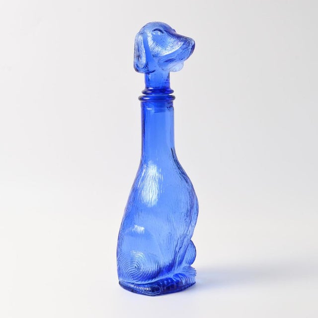Plastic Dog-Shaped Carafe in Blue Glass from Empoli, 1960s For Sale - Image 7 of 15