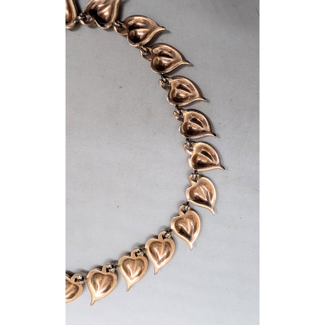 Vintage 1938 Signed Crown Trifari Alfred Philippe Goldtone Leaf Link Collar Necklace For Sale In Philadelphia - Image 6 of 11