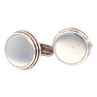 Late 20th Century Bulgari Bvlgari Estate Mens Cufflinks Sterling Silver, A Pair For Sale