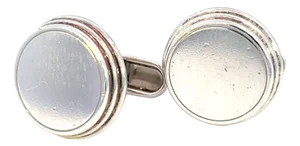 Late 20th Century Bulgari Bvlgari Estate Mens Cufflinks Sterling Silver, A Pair