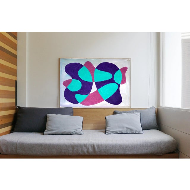 2021 "Translucent Teal Kidney Pools" Abstract Shapes Acrylic Painting by Ryan Rivadeneyra For Sale In Miami - Image 6 of 9