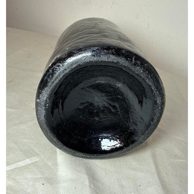 Bottle Green Rare Antique 18th Century Handmade 4 Part Mold Blown Green Whiskey Glass Bottle For Sale - Image 8 of 11