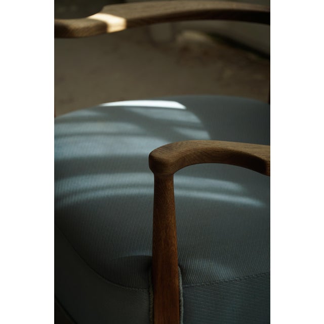 Wood Danish Modern Curved Lounge Chair in Oak attributed to Viggo Boesen, 1950s For Sale - Image 7 of 18