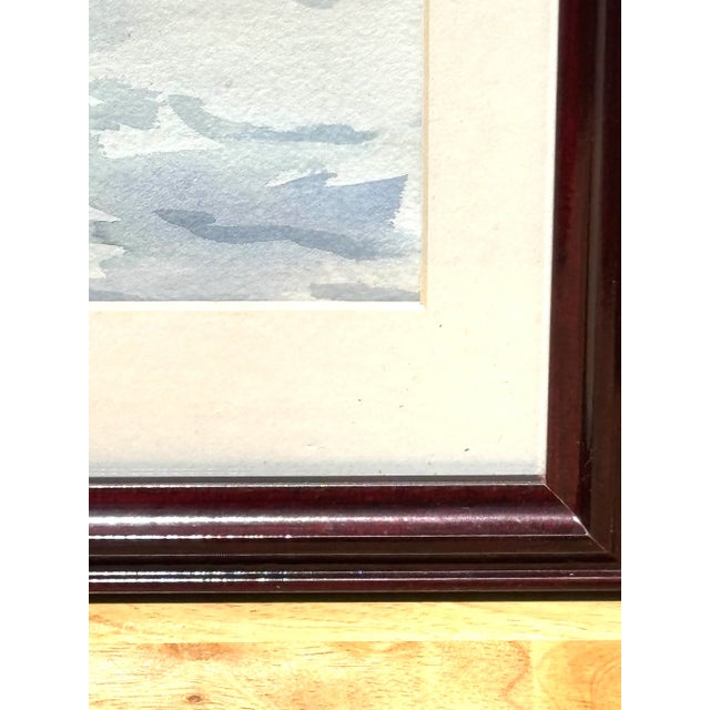 Framed Watercolor Painting Cottage in the Snow For Sale In Greensboro - Image 6 of 7