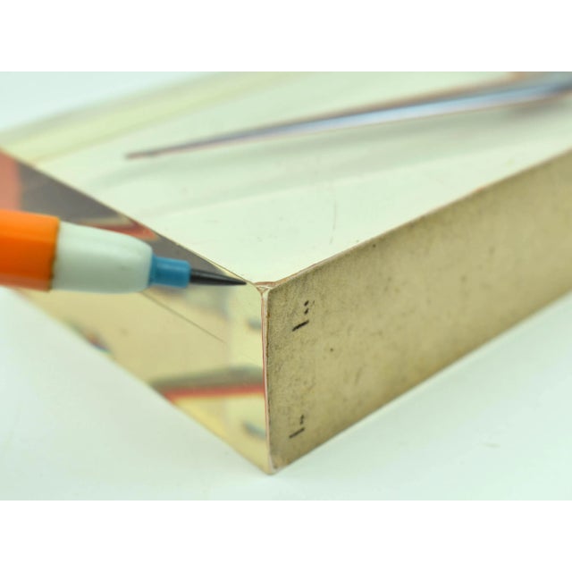 Transparent Mid 20th Century Tick Check Mark Sign Acrylic/Lucite Paperweight For Sale - Image 8 of 9