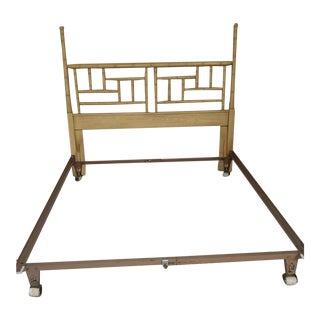 1970s Dixie Shangri-La Bamboo Queen Headboard & Bedframe For Sale