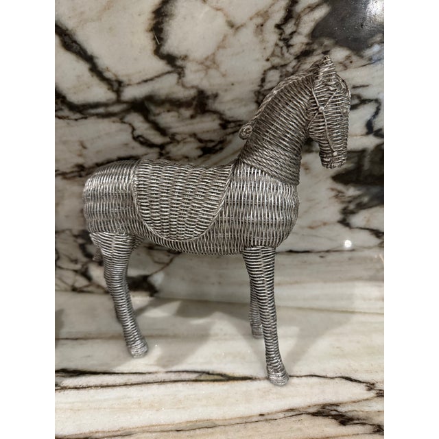 1990s Silver Horse Figurine, Pair For Sale - Image 5 of 8