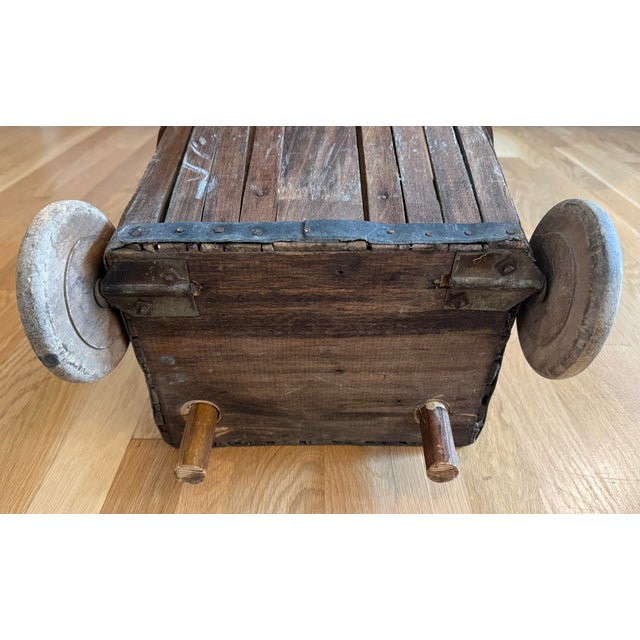 Antique Bentwood Grocery Shopping Cart Pull Basket For Sale - Image 10 of 11