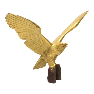 Oversized Vintage Carved Giltwood Eagle 20thC For Sale