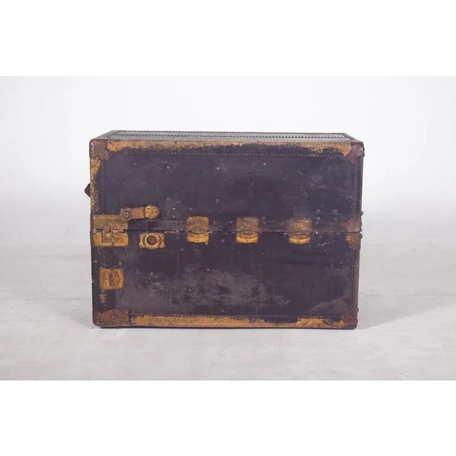 Antique Holdall Covered in Black Leather, 1890s For Sale - Image 4 of 18