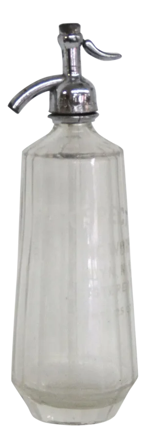 Art Deco Seltzer Bottle Clear Glass Prospect Bottling Works Brooklyn Ny