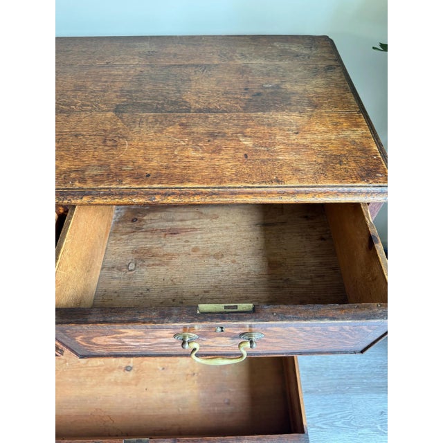 Georgian Chest of Drawers in Oak with Metal Handles For Sale - Image 15 of 18