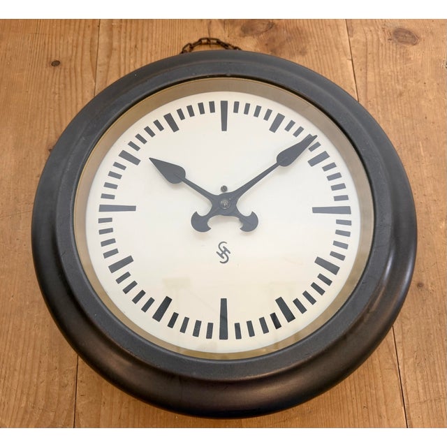 Vintage Industrial Factory Wall Clock from Siemens, 1930s For Sale - Image 9 of 17