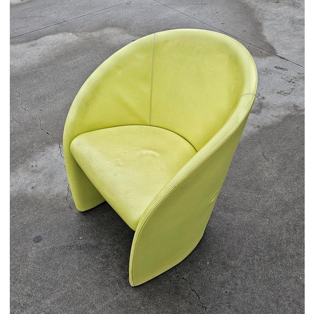 Intervista Club Chair in Chartreuse Leather from Poltrona Frau, Italy, 1989 For Sale - Image 12 of 15