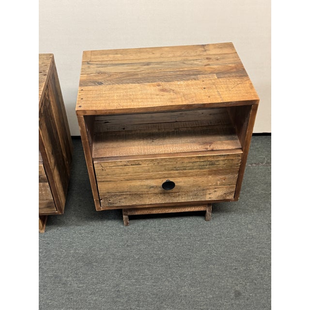 Wood West Elm Emmerson Reclaimed Nightstands, a Pair For Sale - Image 7 of 12