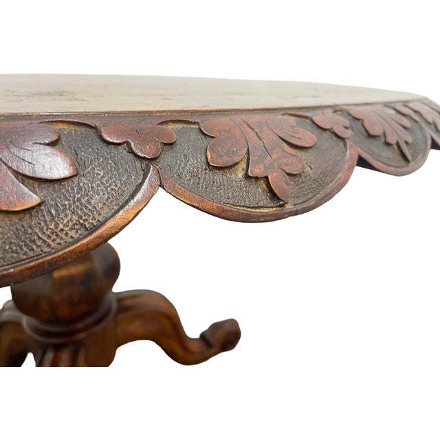 Late 19th Century Late 19th Century Napoleon III Style Tilt-Top Entry Table With Burl Wood and Inlay For Sale - Image 5 of 18