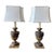 Pair of 19th Century Brown and Gold Urn Fragment Lamps For Sale