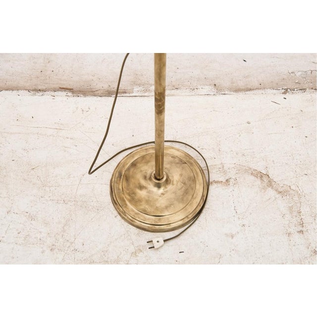 1960s Standing Metal Lamp with Glass Shade, 1950s For Sale - Image 5 of 6