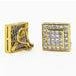 18k Yellow gold earrings with 7.73 carats of invisibly set princess cut diamonds. 19.94 grams