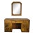 1970s Split Reed Bamboo Desk or Vanity Table With Mirror For Sale