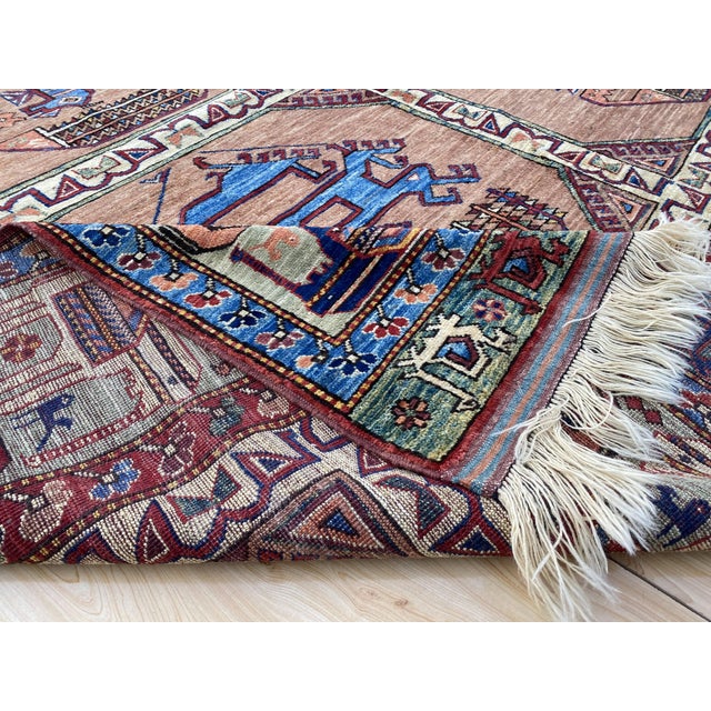 Vintage Afghan Ersari Wool Rug, Rust Bird Gul For Sale - Image 9 of 11