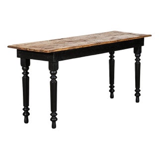 Antique English Ebonised Pine Server Table, 1890 For Sale