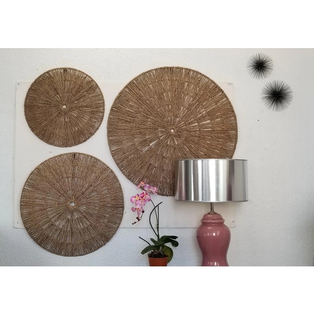Wall Sculptures Jute Seagrass Wicker For Sale - Image 12 of 13