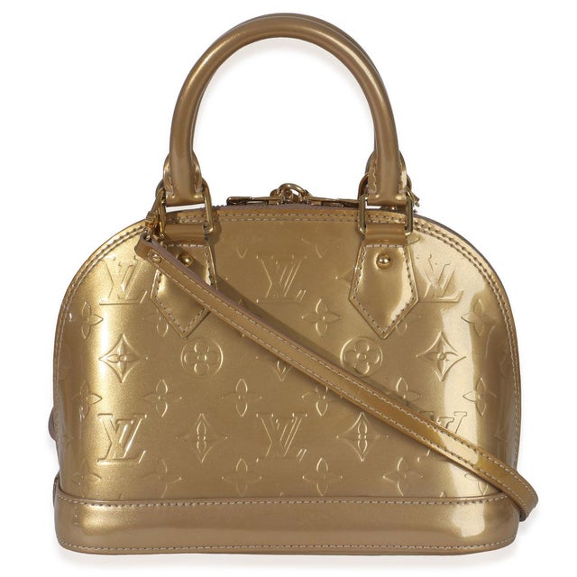 Louis Vuitton Beige Poudre Monogram Vernis Alma BB For Sale - Image 4 of 9