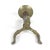Mid-Century Modern Vintage Brass and Copper Pillar Candle Holder Three Legs Staging Shelf Decor Dining Table Patina Corrosion For Sale - Image 3 of 8