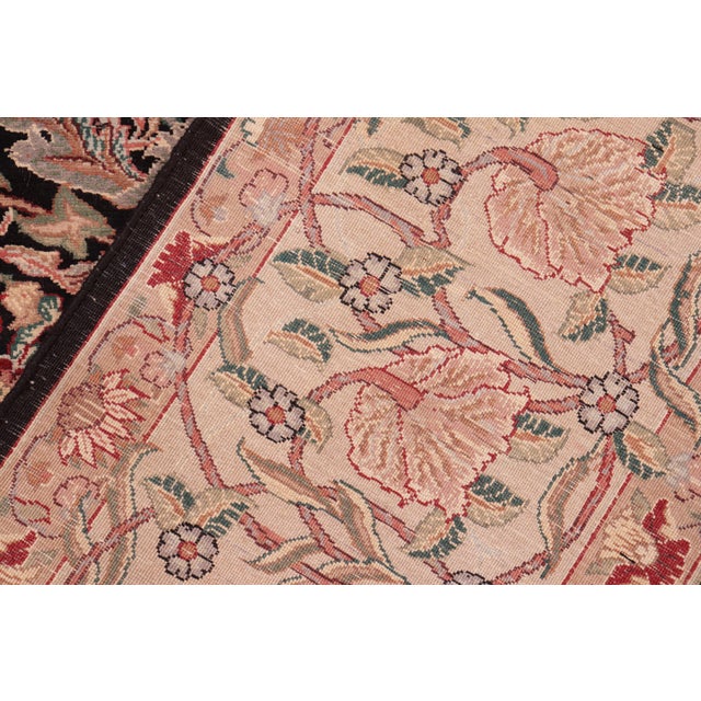 Textile Art Nouveau William Morris Pak-Persian Black/Beige Wool Rug - 8'1'' X 10'5'' For Sale - Image 7 of 9