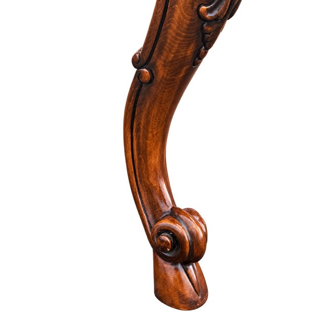 Wood Vintage Bau Furniture Carved French Dining Table For Sale - Image 7 of 12