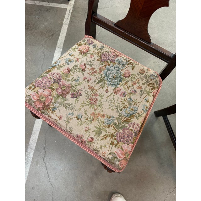 English 1920s Queen Ann Style Hand Carved European English Tudor Style Dining Side Chair Pair For Sale - Image 3 of 10