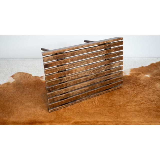 Vintage Mid Century Walnut Slat Bench or Table For Sale - Image 13 of 15