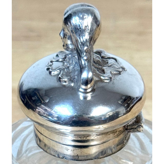English Silverplated Figural Nymph & Cut Glass Perfume Bottle, Circa 1905 For Sale In West Palm - Image 6 of 18