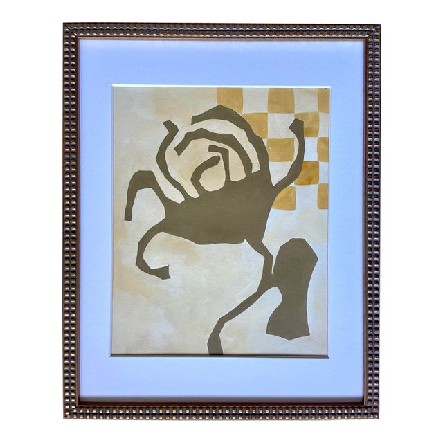 2026 "Scacchi" Contemporary Abstract Botanical Painting on Paper by Artist r.k. Red For Sale