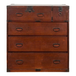 Japanese Taishō Period Early 20th Century Tansu Chest With Five Drawers For Sale