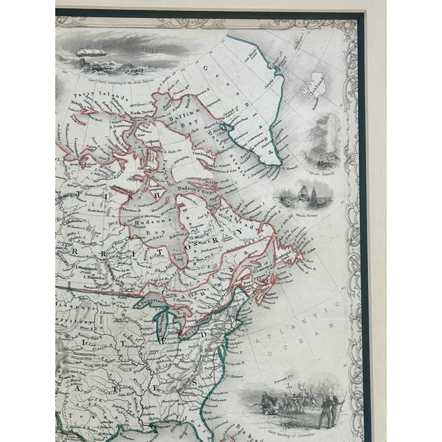 Wood North America Map - Tallis 1851, Framed For Sale - Image 7 of 9