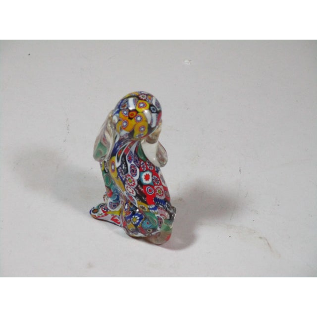 Murano Vintage Millefiori Art Glass Sitting Dog Figurine For Sale - Image 4 of 8