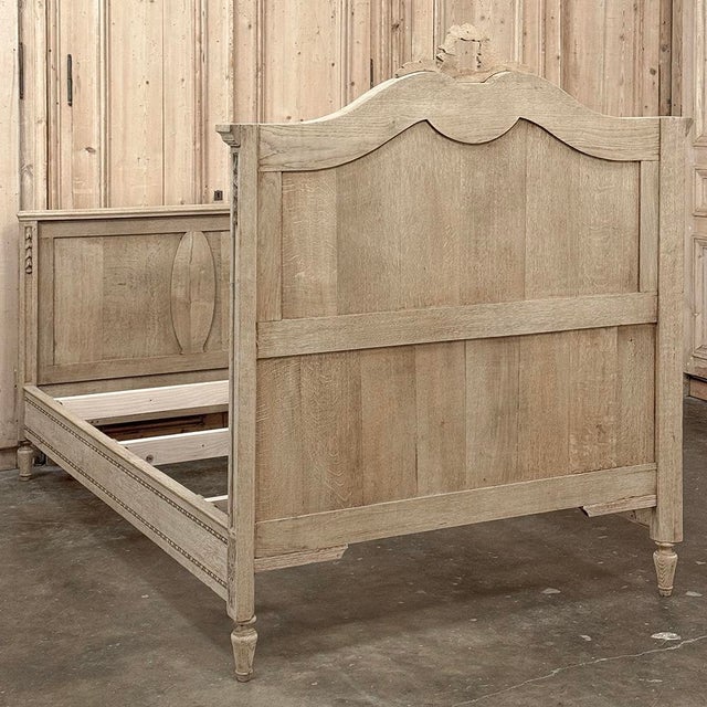 Antique Country French Louis XVI Stripped Oak Full-Size Bed For Sale - Image 17 of 18