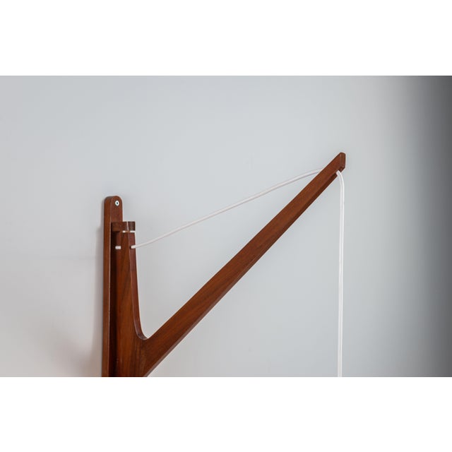 Wood Mid-Century Danish Suspended Wall Lamp, 1960s For Sale - Image 7 of 12