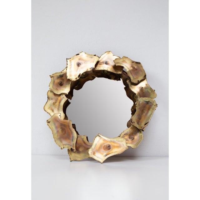 Gold Sun Mirror Sculpture Brass Sheets Usa C. 1970s (31 Cm), 1960s For Sale - Image 8 of 8