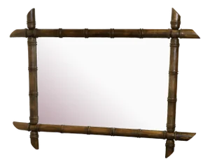 French Art Deco Bamboo Wall Mirror